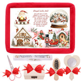 Tava mot fete, aniversare 1 an, Mos Craciun, catifea rosie, 7 piese, 34x25 cm, REC5011/35